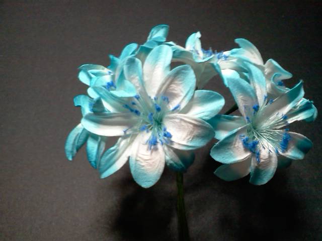 Two Tone Turquoise Flowers* - Click Image to Close